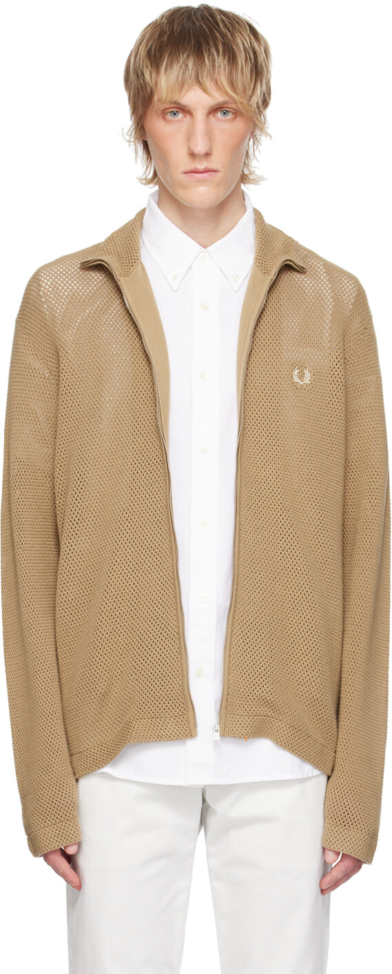 

Бежевая вышитая толстовка Fred Perry