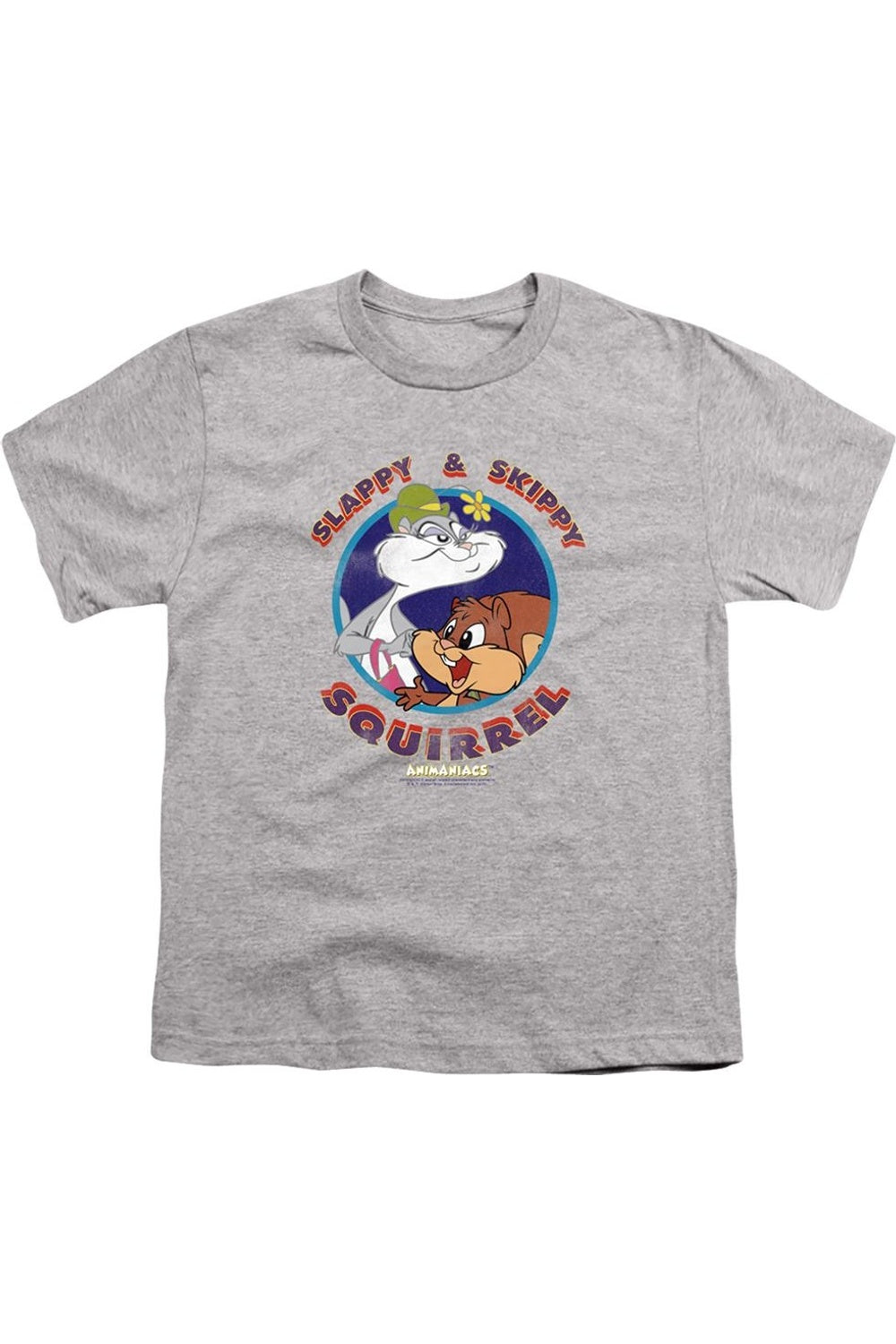 

Футболка с коротким рукавом Animaniacs Slappy и Skippy Squirrel для детей Gildan, Athletic Heather