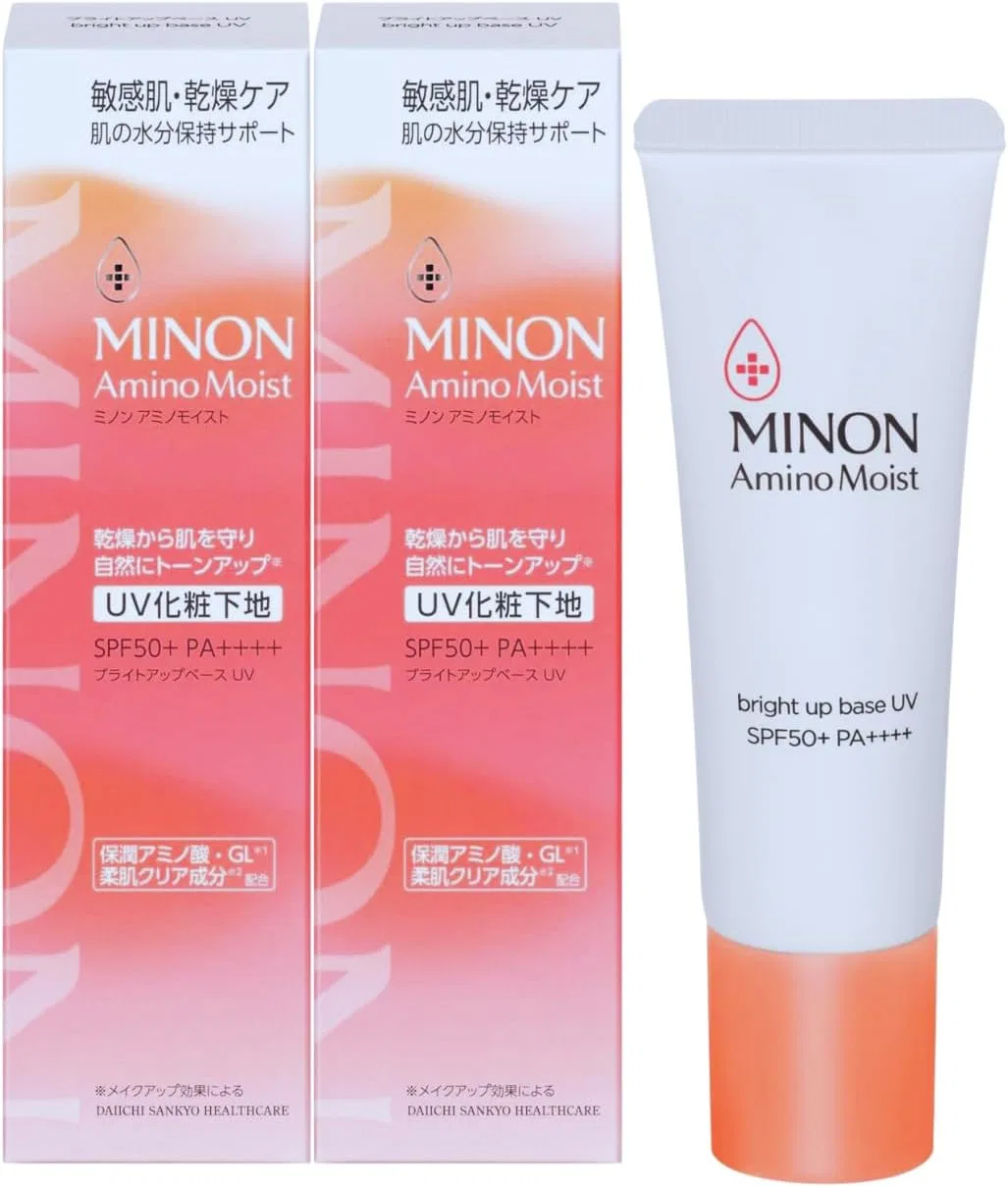 Тональная основа Minon Amino Moisture Bright-Up Base UV SPF50+ PA+++, 25 г, набор 2 шт.
