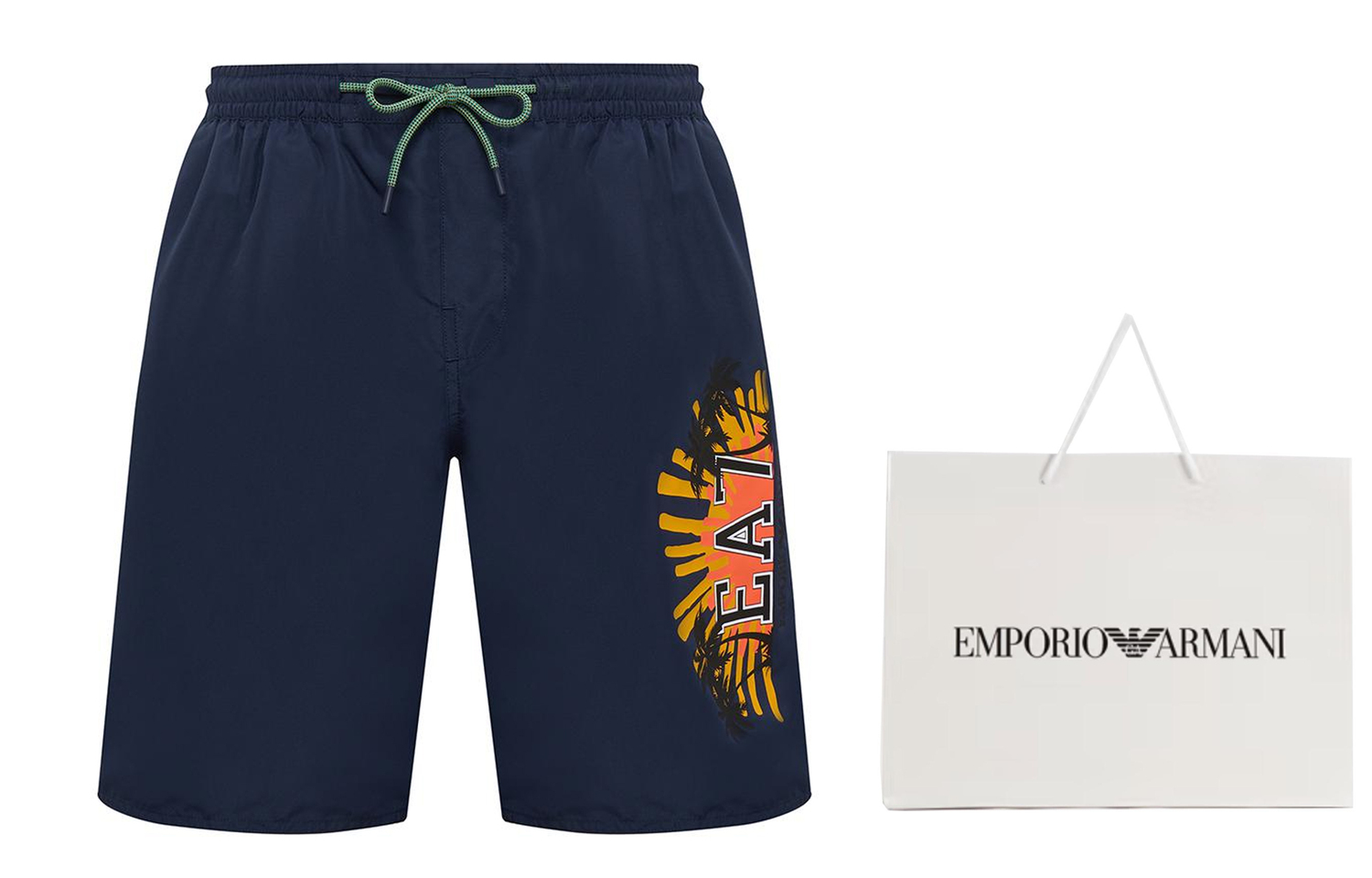 Футболка EA7 SS24 Повседневные шорты мужские темно-синий EMPORIO ARMANI — фото 4