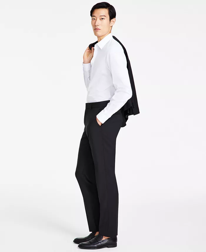

Мужские шерстяные брюки современного кроя Hugo Boss, черный