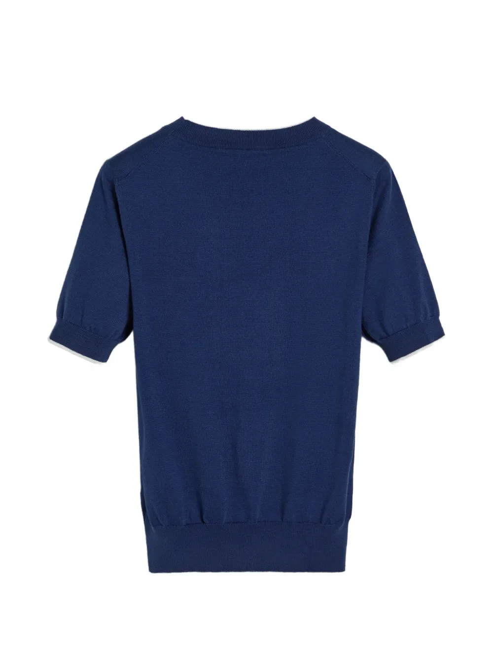 Легкая футболка вязки интарсия Brunello Cucinelli Kids, синий — фото 2