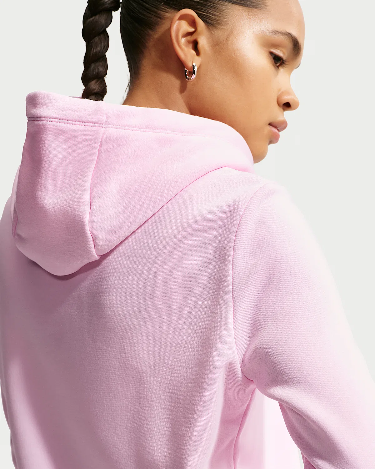 Женская худи с принтом Nike Sportswear Club Fleece, Pink Foam/Light Magenta — фото 2