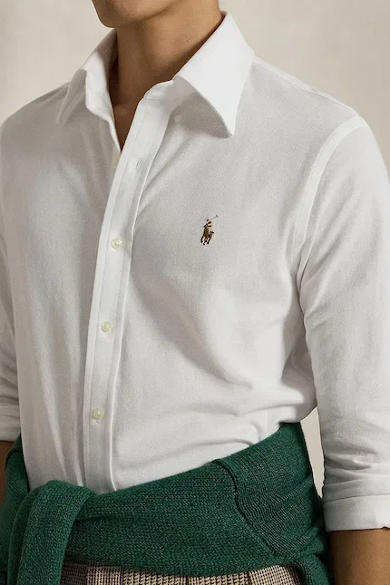 Рубашка оксфордская хлопковая Polo Ralph Lauren, белый — фото 4