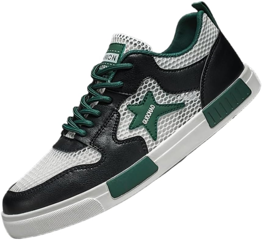 

Мужские дышащие кроссовки Hhhchpm с сетчатой тканью - большие размеры, повседневная и уличная обувь, легкие низкие модели, для повседневной носки, скейтбордические туфли для мужчин, темно-зеленый