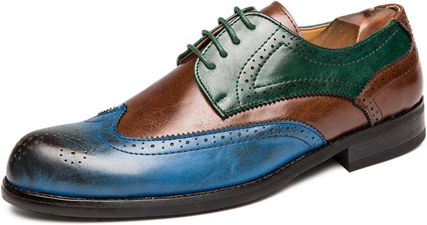 

Мужские разноцветные кожаные туфли-оксфорды с перфорацией и шнуровкой, ретро, для делового гардероба, отдыха, танцевальных выступлений и вечеринок Zzyyzzyy