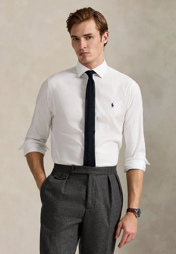 Приталенная рубашка из поплина, формальная рубашка Polo Ralph Lauren, White