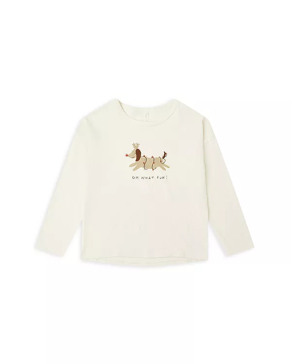 

Футболка унисекс с длинным рукавом "Oh What Fun" - Baby Rylee + Cru, белый