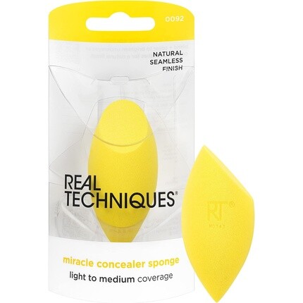 

Real Techniques Miracle Concealer Sponge Губка для растушевки макияжа Удлиненная форма Точное нанесение Желтая губка Пена без латекса