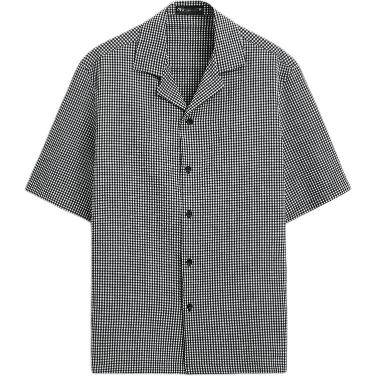 

Рубашка мужская черная / белая Zara, черный/белый