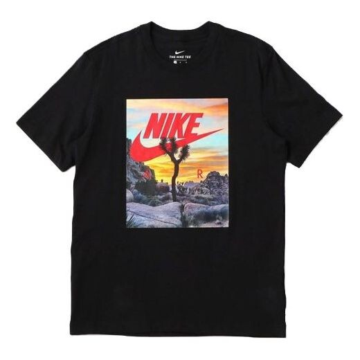 

Футболка sportswear printing pattern round neck short sleeve black Nike, черный