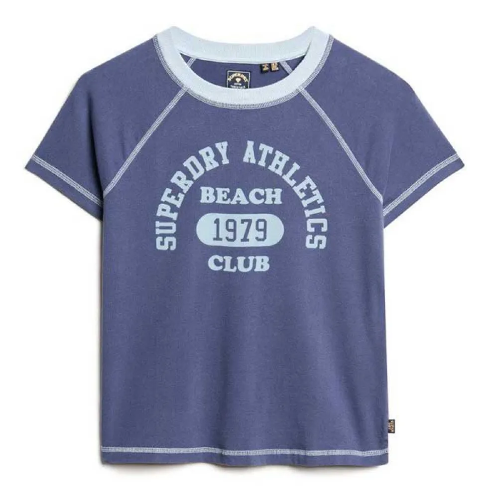 

Футболка с коротким рукавом Superdry Athletic Raglan Graphic, синий