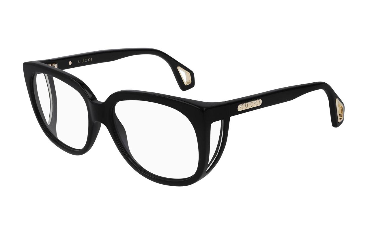 

Пластиковая овальная оправа для очков женская черная GUCCI