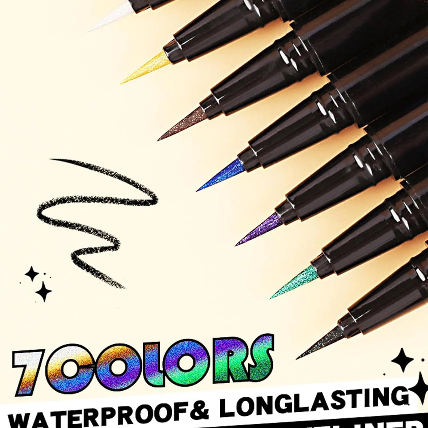 Набор для макияжа Glitter Eyeliner Pencil Set, 7 штук, разноцветные — фото 2
