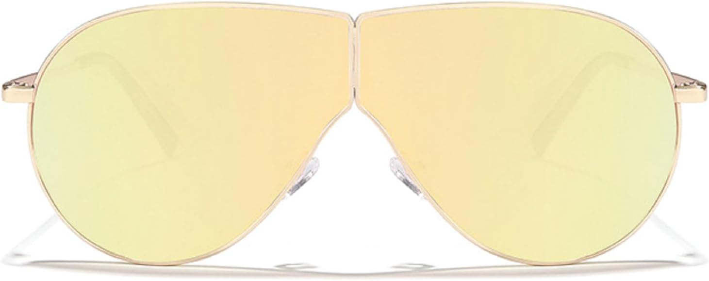 

Модные солнцезащитные очки-пилот большого размера для женщин и мужчин, ретро-очки в металлической оправе, цельные солнцезащитные очки в винтажном стиле mincl, Mirror Pink