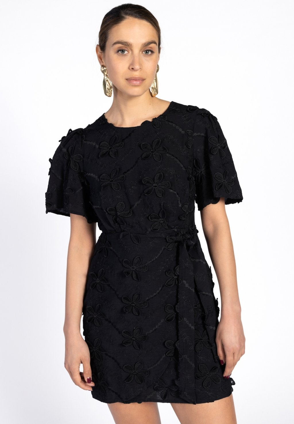 

Повседневное платье CELINA EMBROIDERY Aaiko, черный