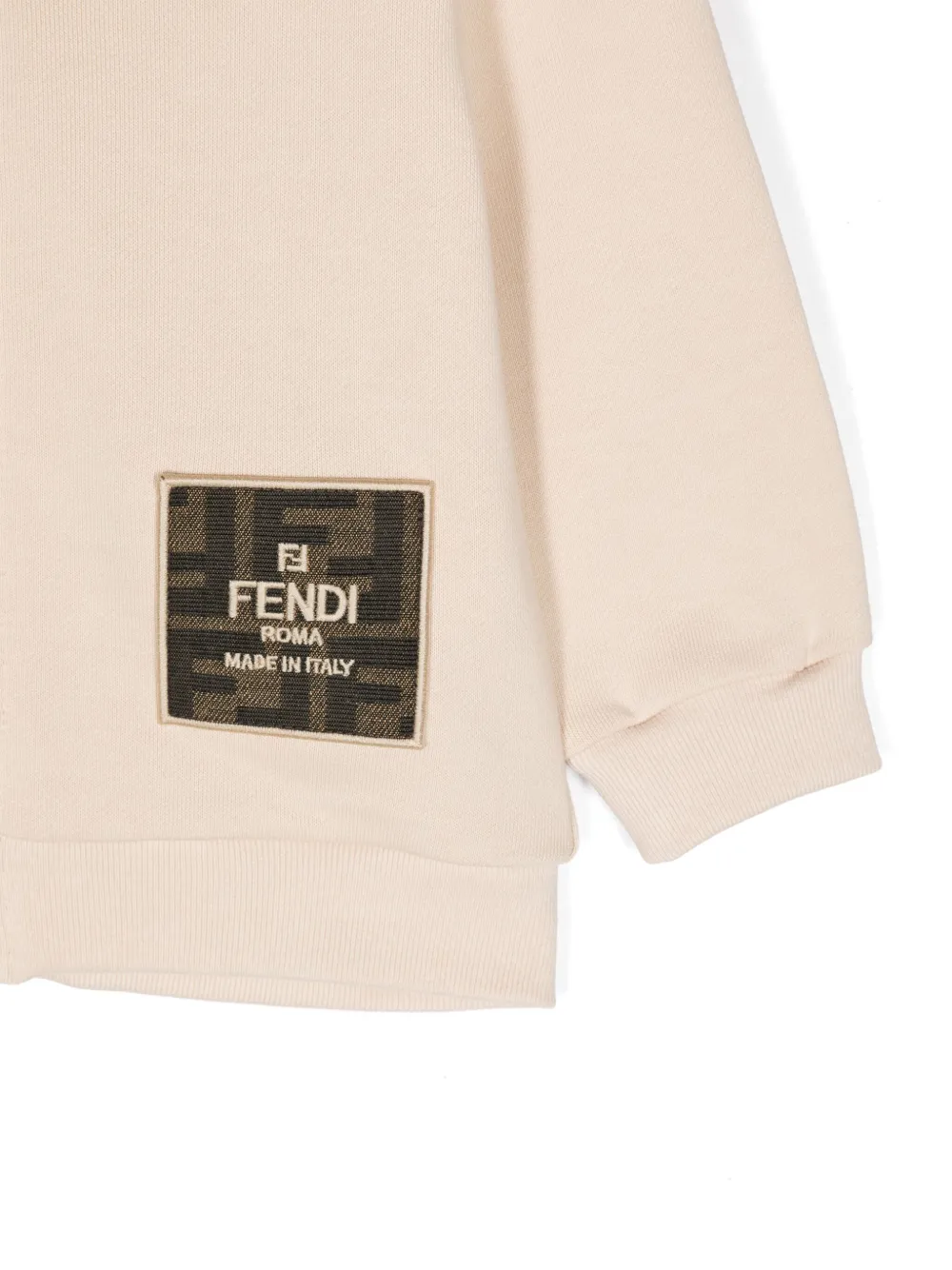 Худи на молнии с логотипом FENDI KIDS, нейтральный — фото 3