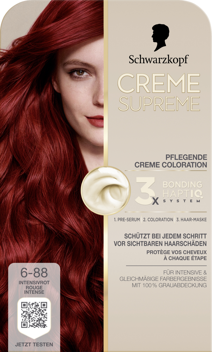 

Краска для волос CREME SUPREME Pflegende Coloration 6-88 Intensivrot