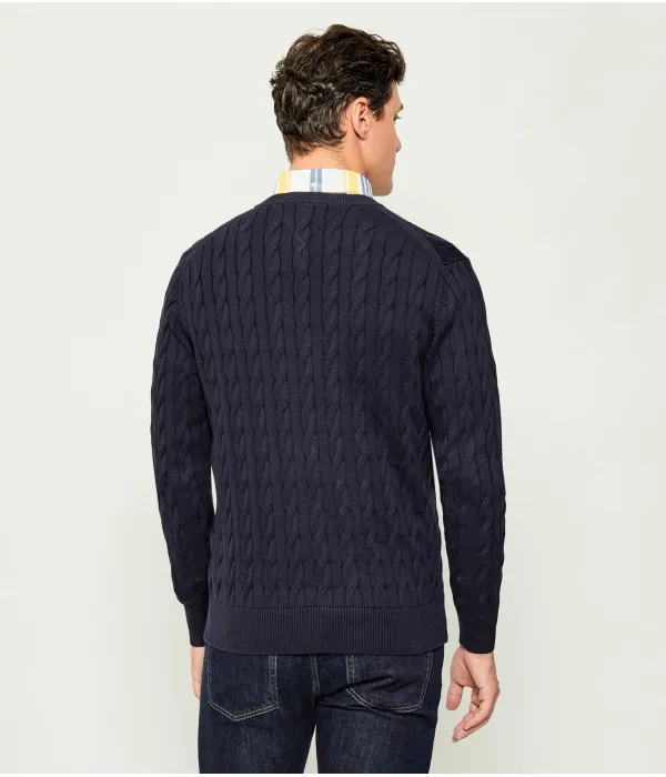 Классический свитер с косами Regular fit Tommy Hilfiger, синий — фото 3