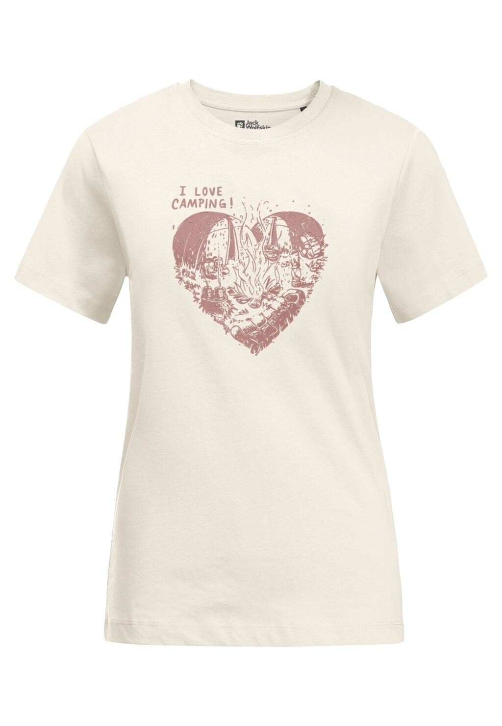 

Футболка с принтом CAMPING LOVE T W Jack Wolfskin, кремовый
