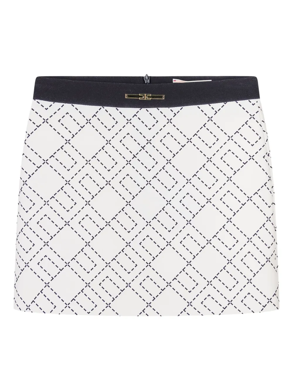 

Геометрическая юбка из крепа Elisabetta Franchi La Mia Bambina, белый