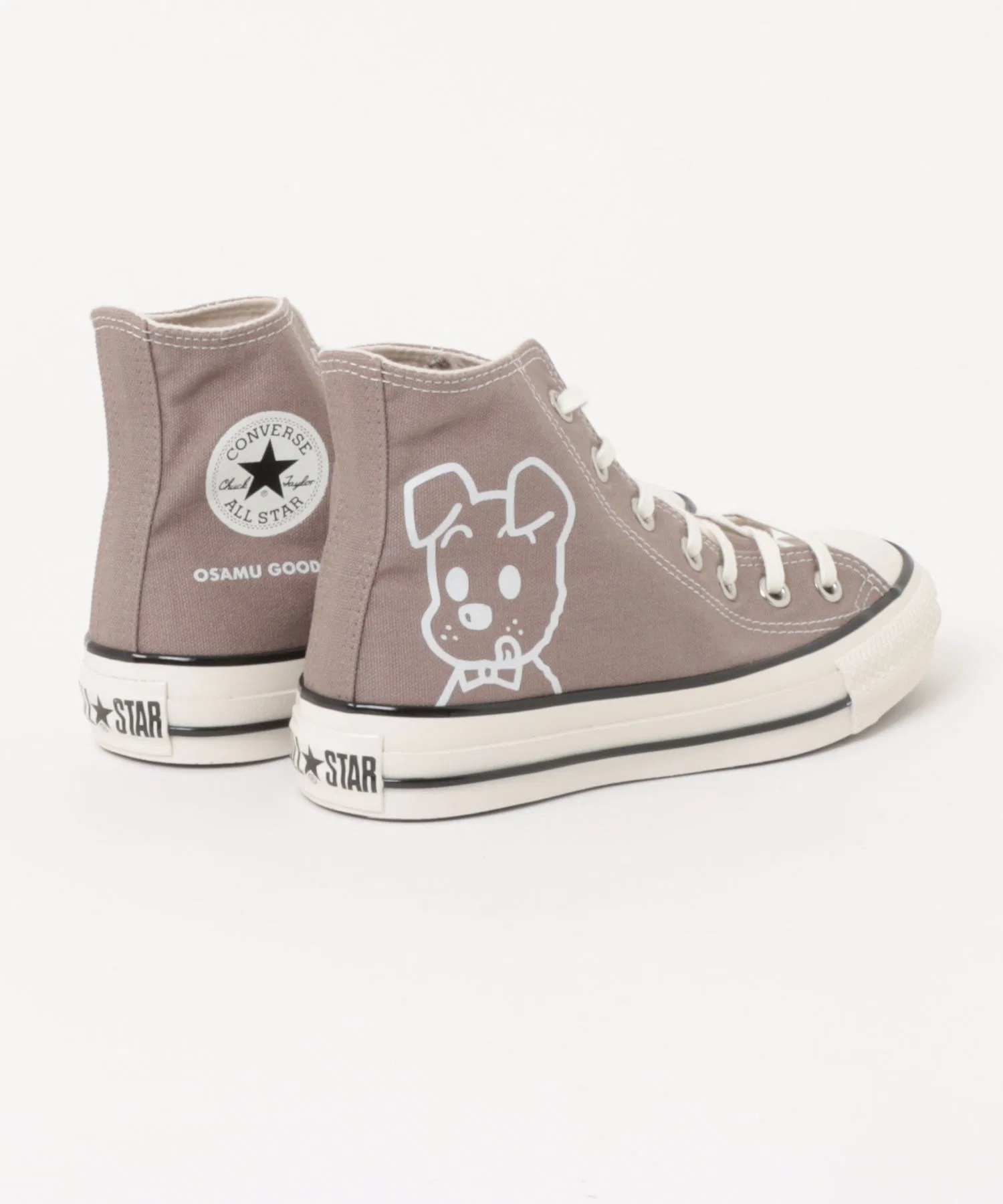 Мужские высокие кеды из хлопка CONVERSE ALL STAR AGED HI CAT&DOG коричневые — фото 2