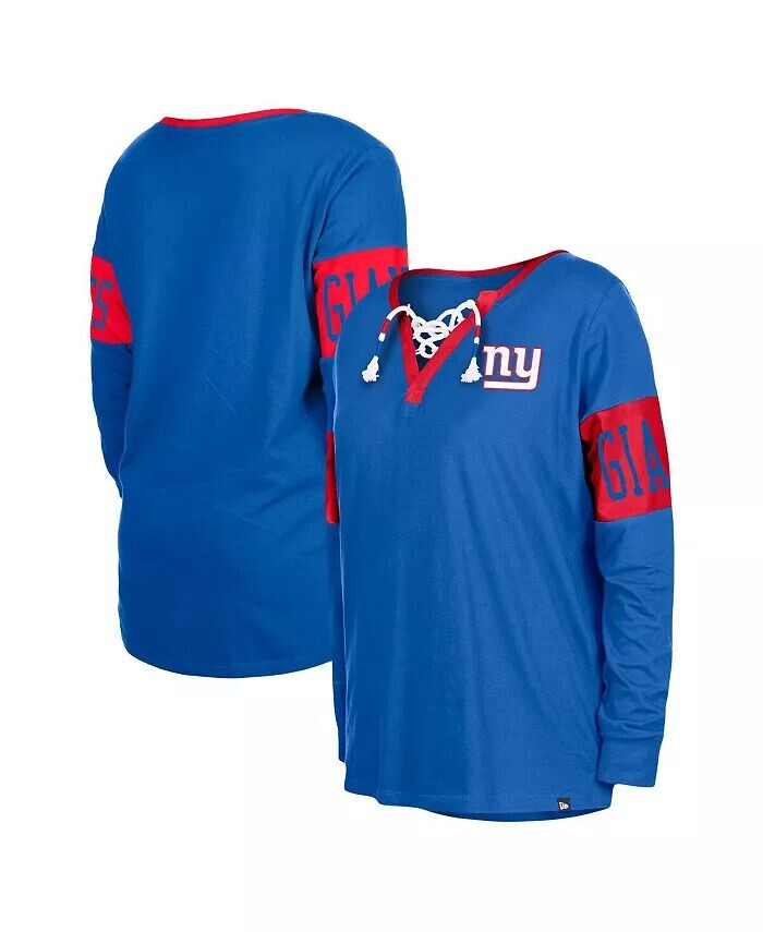 

Женская футболка с длинными рукавами и шнуровкой Royal New York Giants New Era