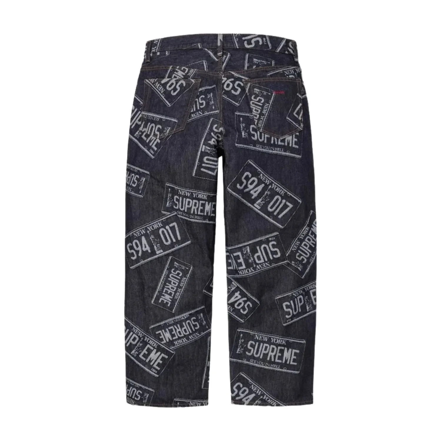 Джинсы Supreme SS26 License Plate Baggy Jean 'Rigid Indigo', черный — фото 2