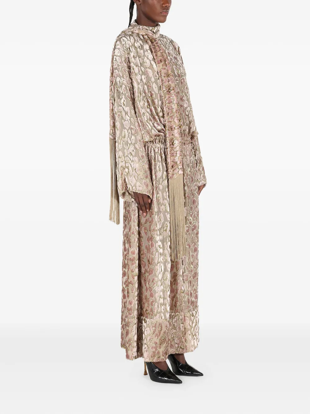 Платье макси с анималистичным принтом Roberto Cavalli, розовый — фото 3