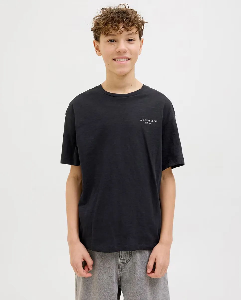 

Футболка для мальчика с короткими рукавами свободного кроя Jack & Jones, чёрный