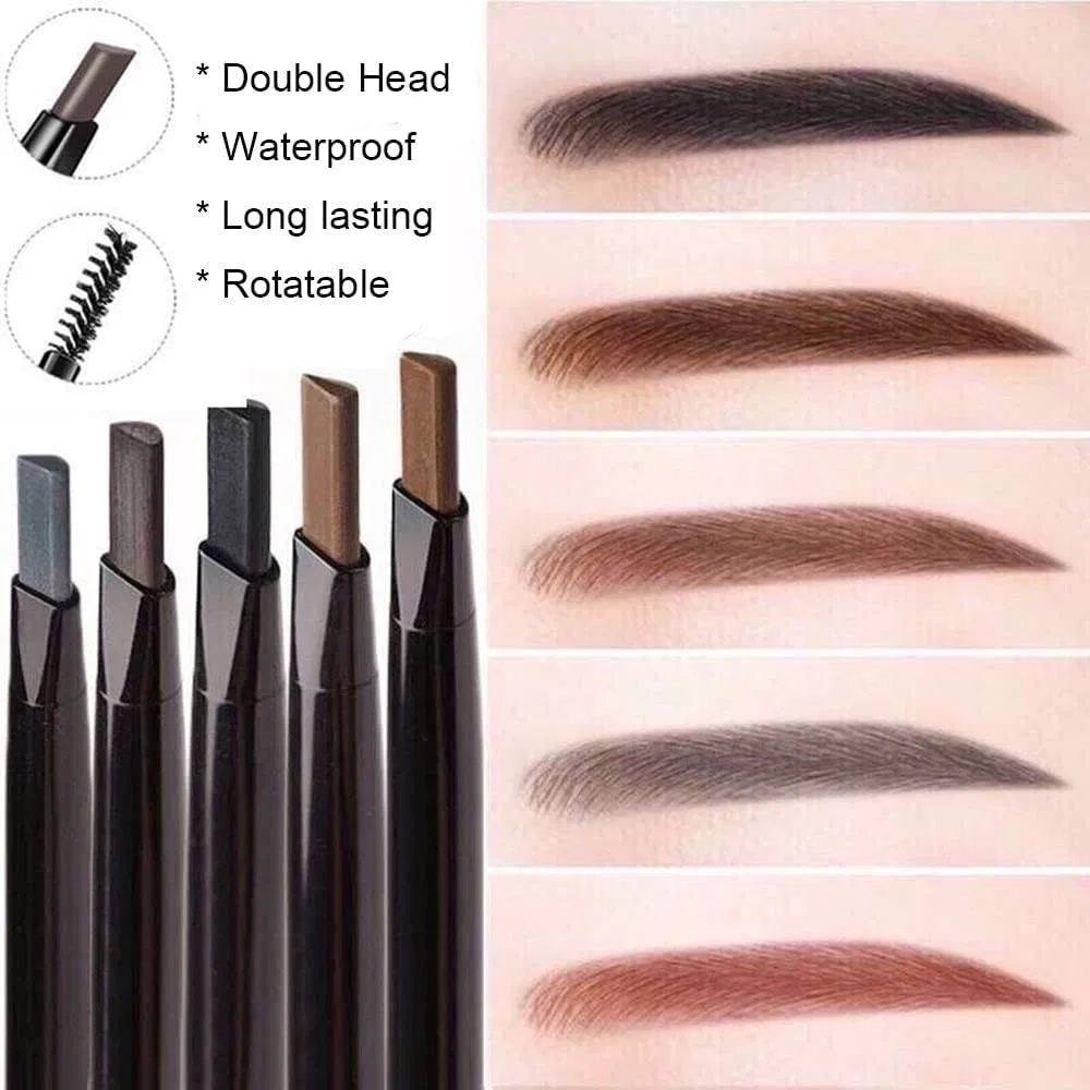 Карандаш для бровей двойной треугольный водостойкий Generic Dark Brown — фото 3