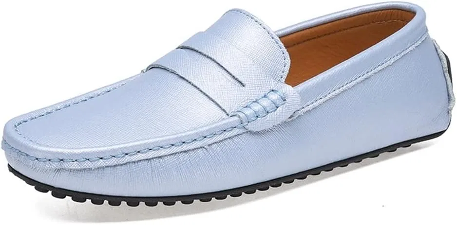 Лоферы мужские из натуральной кожи, Penny Loafer, Baby Blue PUGHGAETZF