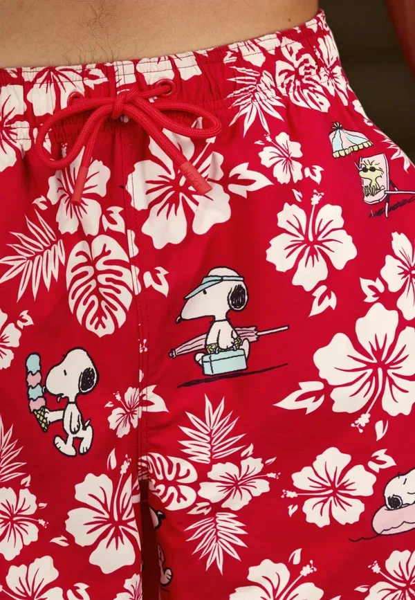 Плавки Next, Regular fit snoopy floral print 5 inch swim shorts, красные — фото 4