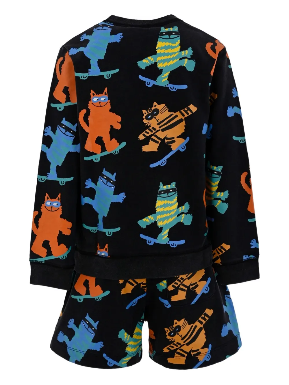 Комплект из топа и шортов с принтом Stella McCartney Kids, черный — фото 2