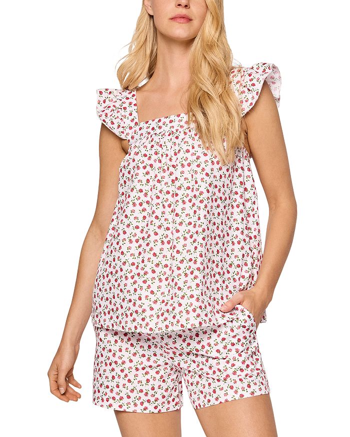 

Комплект пижамы Clara из твила с шортами Petite Plume, розовый