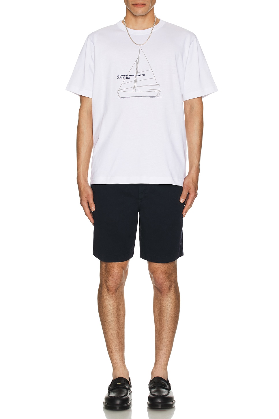 

Holger Organic Boat Print Футболка Norse Projects, White