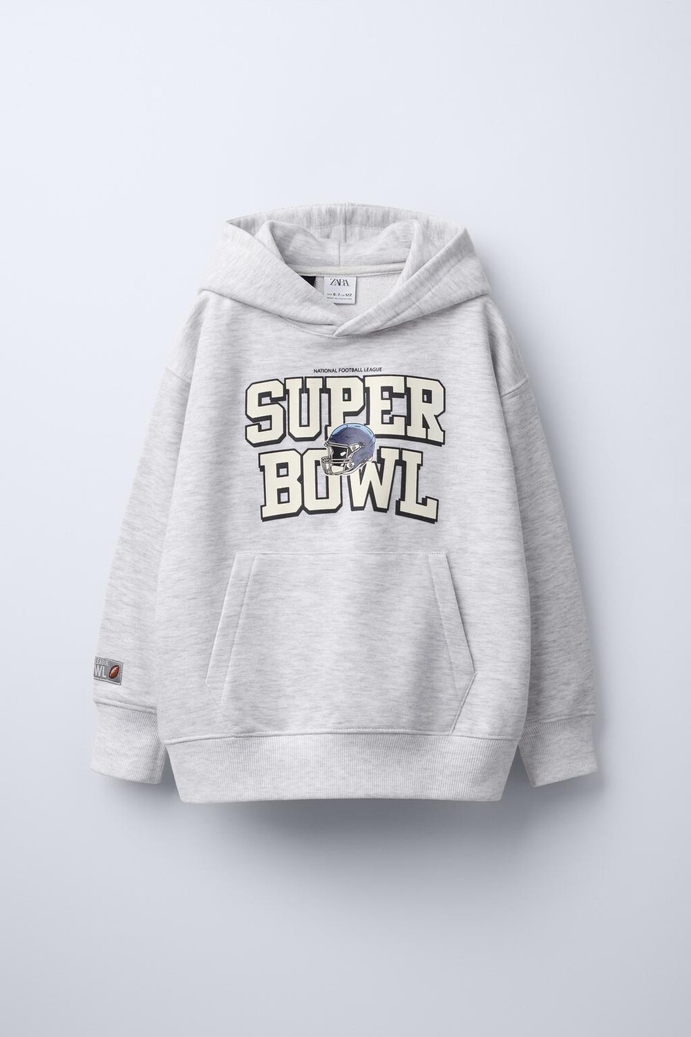 

Многокомандный супербоул nfl толстовка с капюшоном ZARA, серый мергель