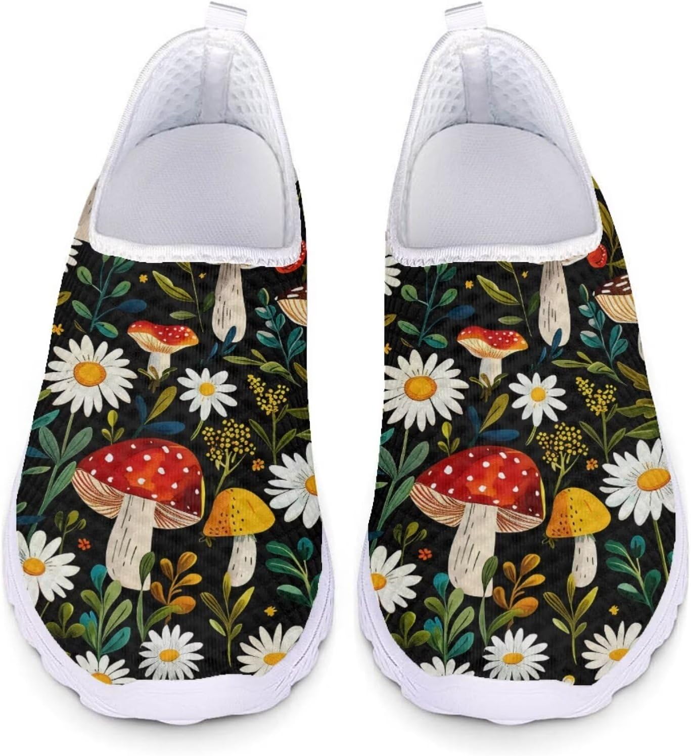 

Кроссовки унисекс Forchrinse Black Dachshund Flower, мягкие, без шнурков, для женщин и мужчин, легкие и дышащие, Colorful Mushroom Daisy