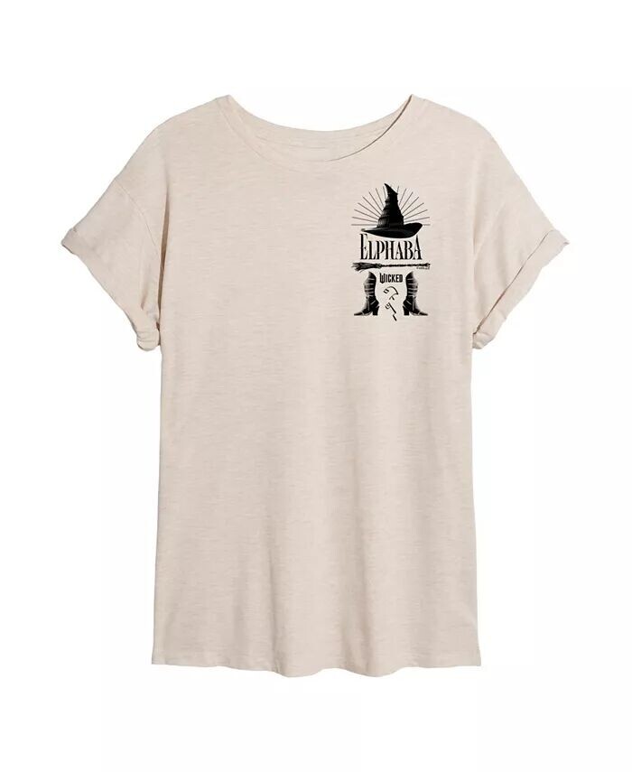 

Футболка большого размера с принтом Wicked Elphaba от Juniors Trendy Hybrid Apparel, коричневый/бежевый