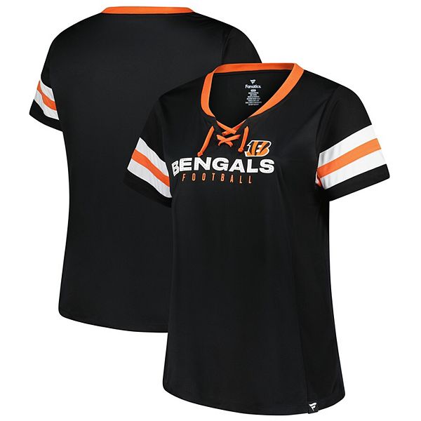 

Женская черная футболка Cincinnati Bengals Plus Size Red Zone Athena с V-образным вырезом и шнуровкой Fanatics, Черный, Женская черная футболка Cincinnati Bengals Plus Size Red Zone Athena с V-образным вырезом и шнуровкой Fanatics