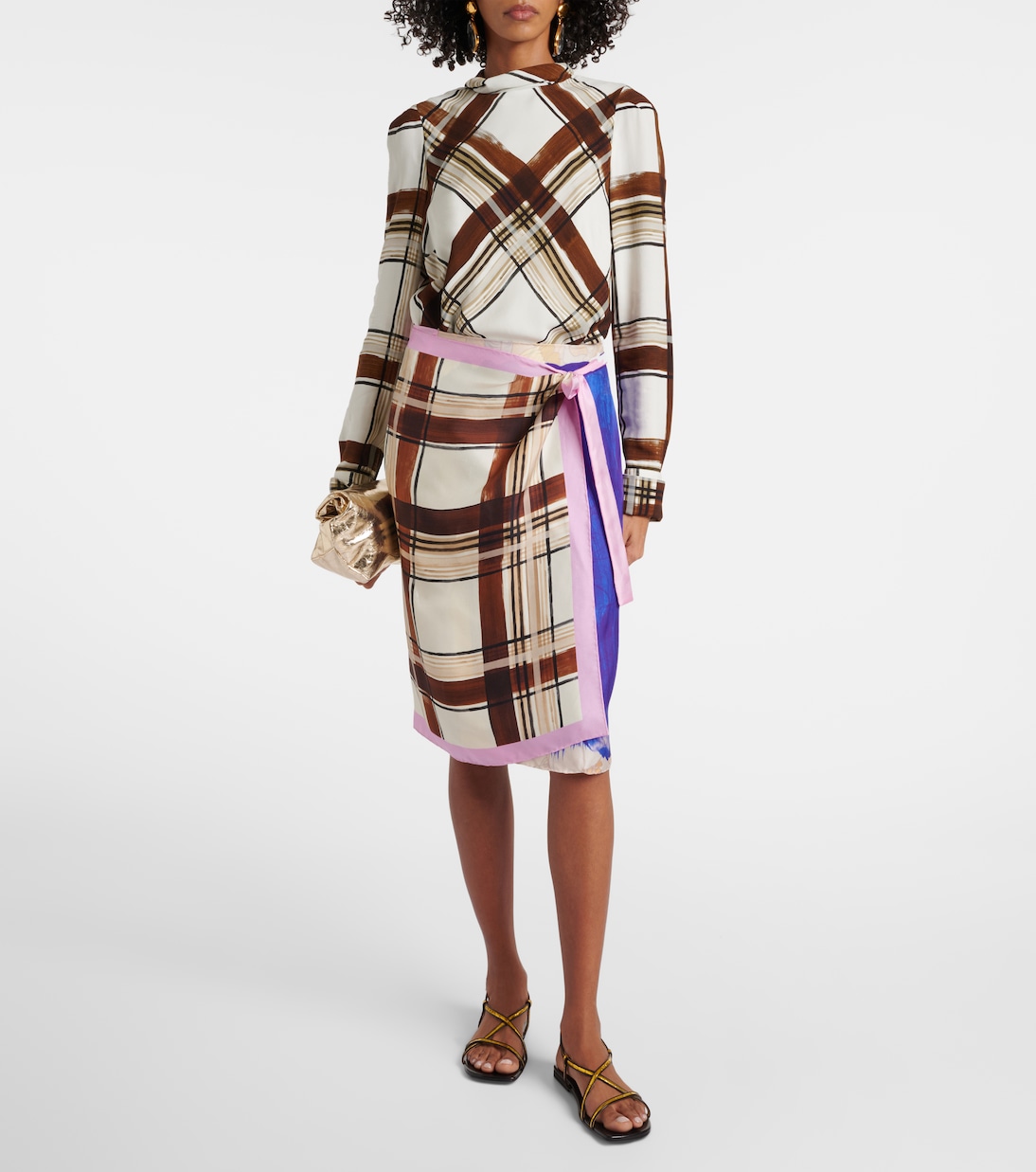Сандалии из металлизированной кожи Dries Van Noten, золотой — фото 3