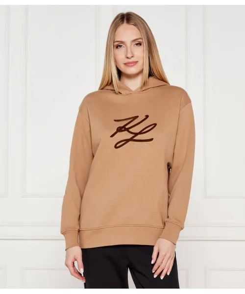 

Толстовка с автографом Oversize fit Karl Lagerfeld, бежевый
