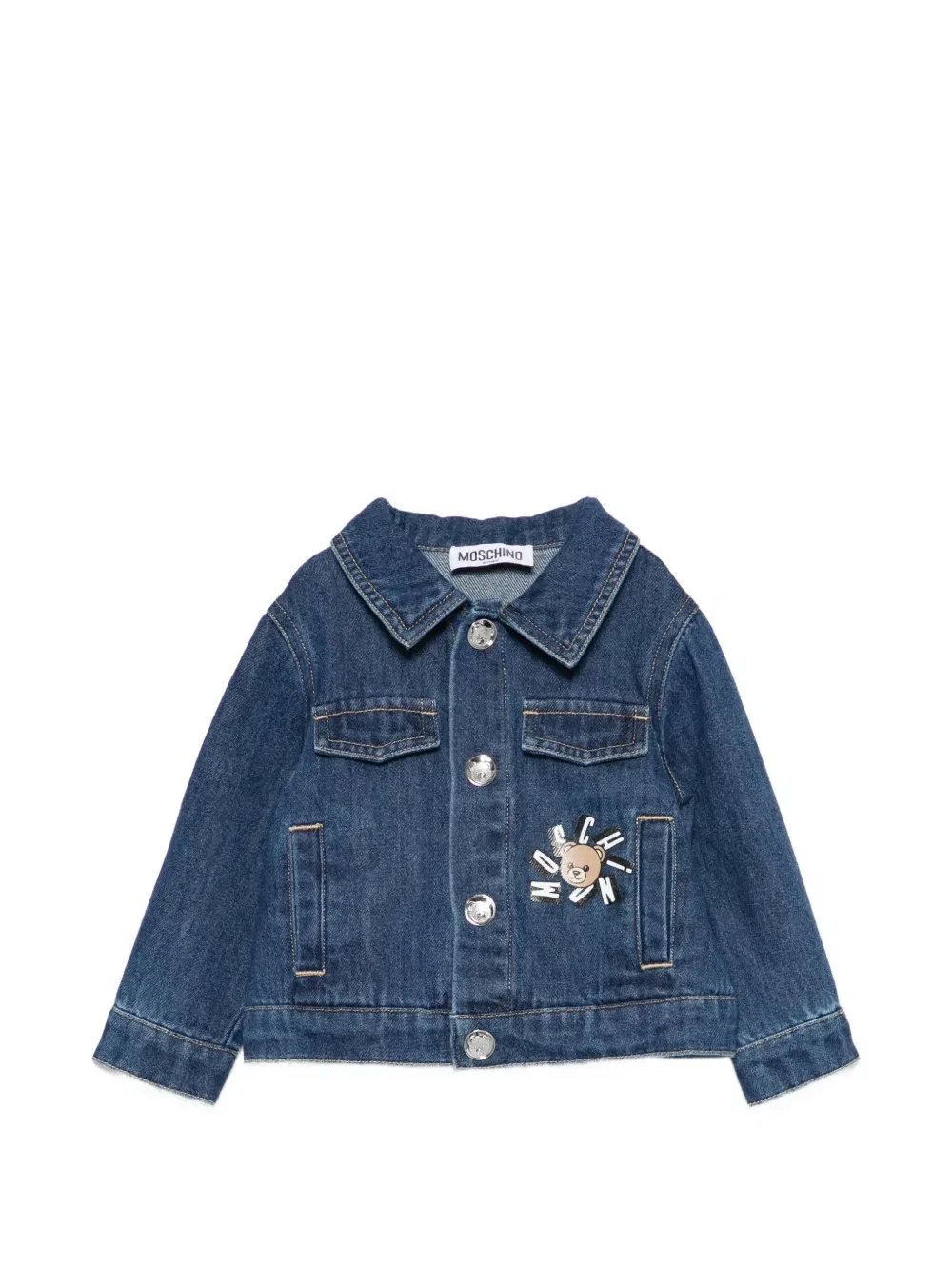 Джинсовая куртка на пуговицах Moschino Kids, синий