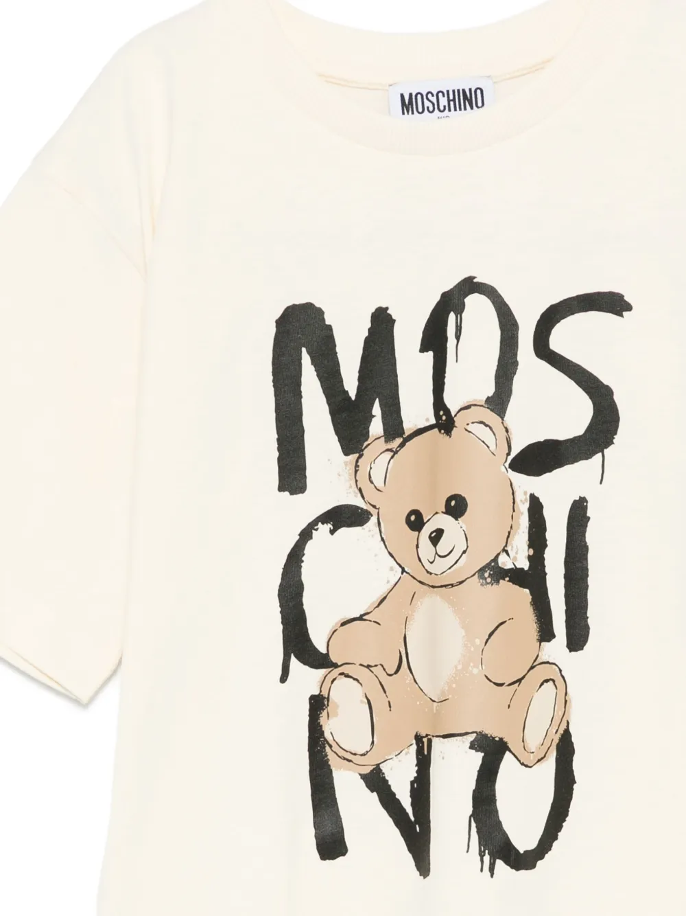 Футболка с принтом Teddy Bear Moschino Kids, нейтральный — фото 3