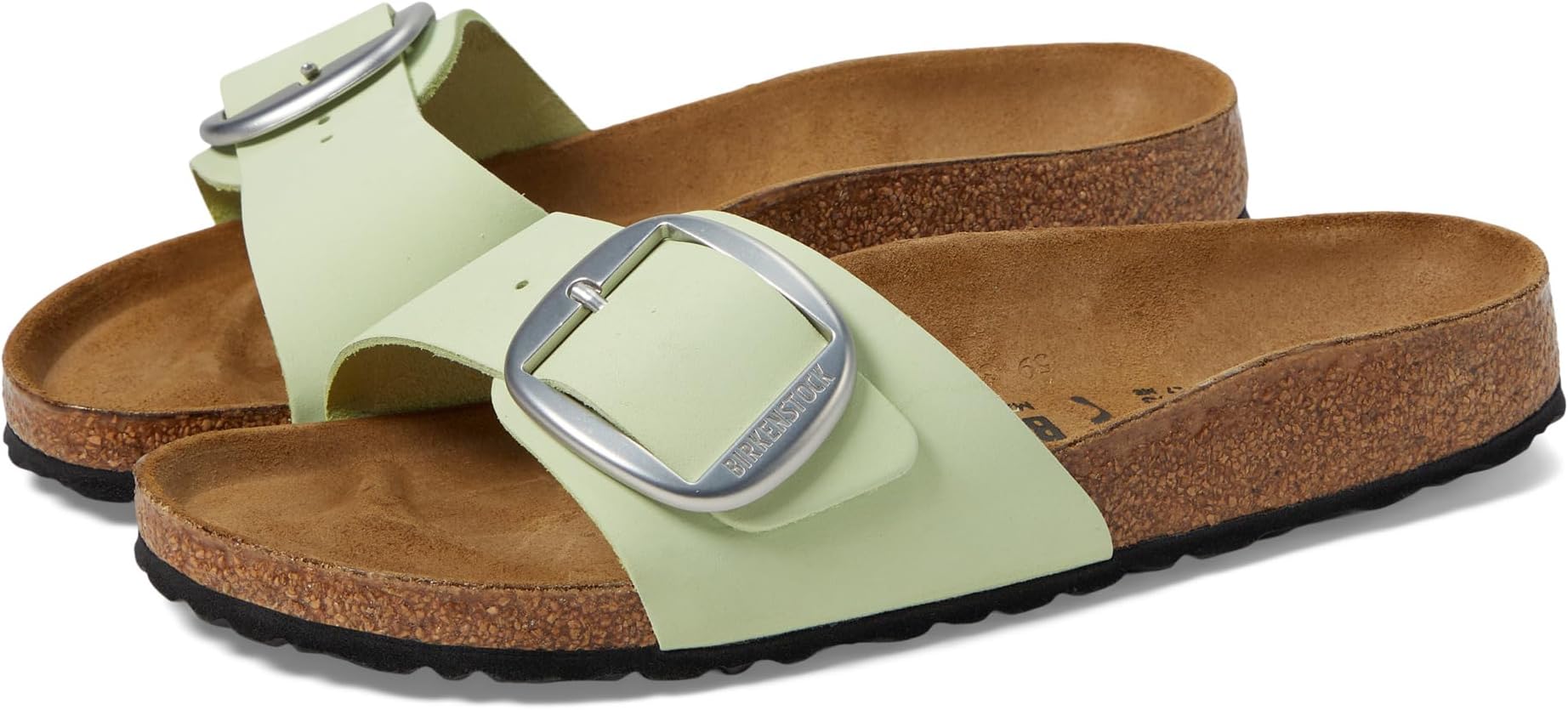 

Сандалии Birkenstock Madrid Big Buckle - Nubuck Leather, цвет Faded Lime