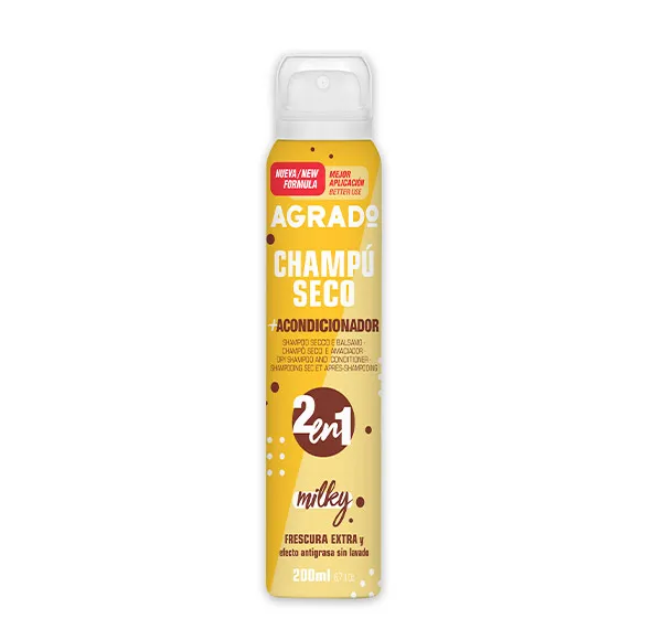 

Сухой шампунь Milky 2 En 1 Agrado, 200 ml
