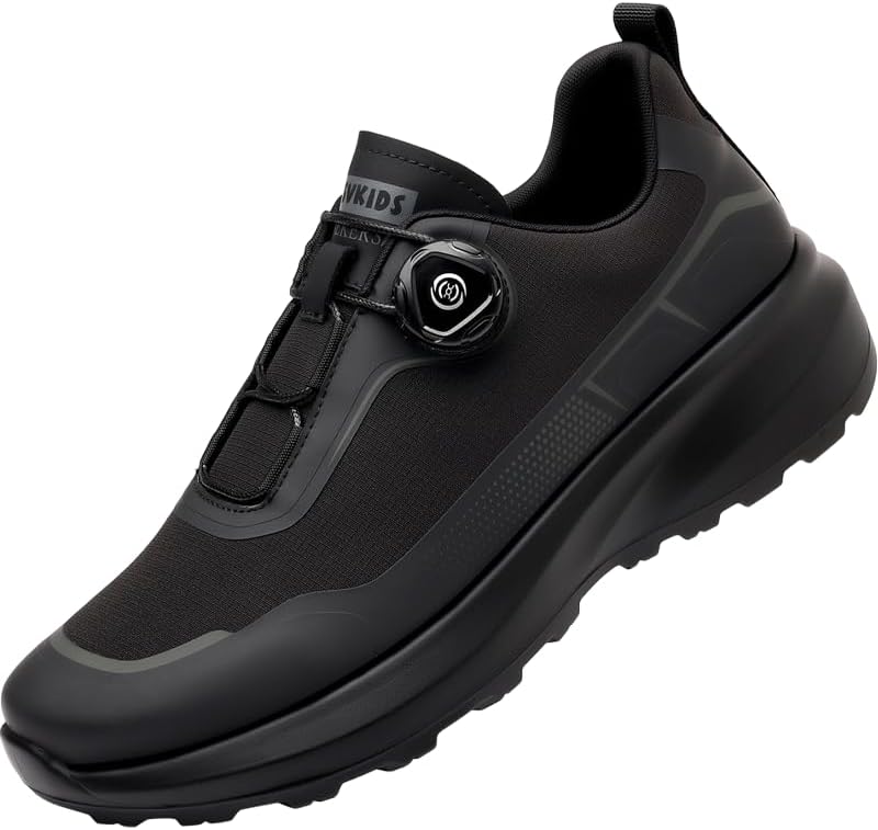 

Мужские модные кроссовки с вращающейся пряжкой для городских прогулок и отдыха, походные кроссовки на все сезоны Lhyxu, черный