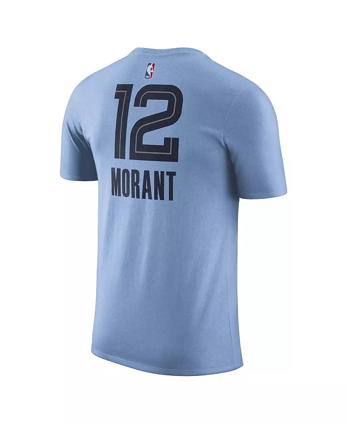 Мужская футболка Ja Morant Memphis Grizzlies светло-голубая Statement Edition с именем и номером 2022/23 Jordan — фото 2