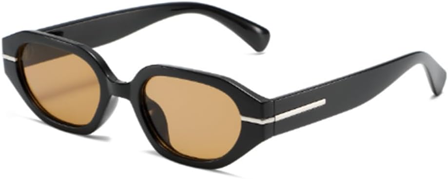 

Солнцезащитные очки с цветочным узором, обрамляющим мрамор, мужские и женские, с декоративными многоугольными линзами в виде рисовых косточек Weloveushop, Bright Black Frame Tea Flakes