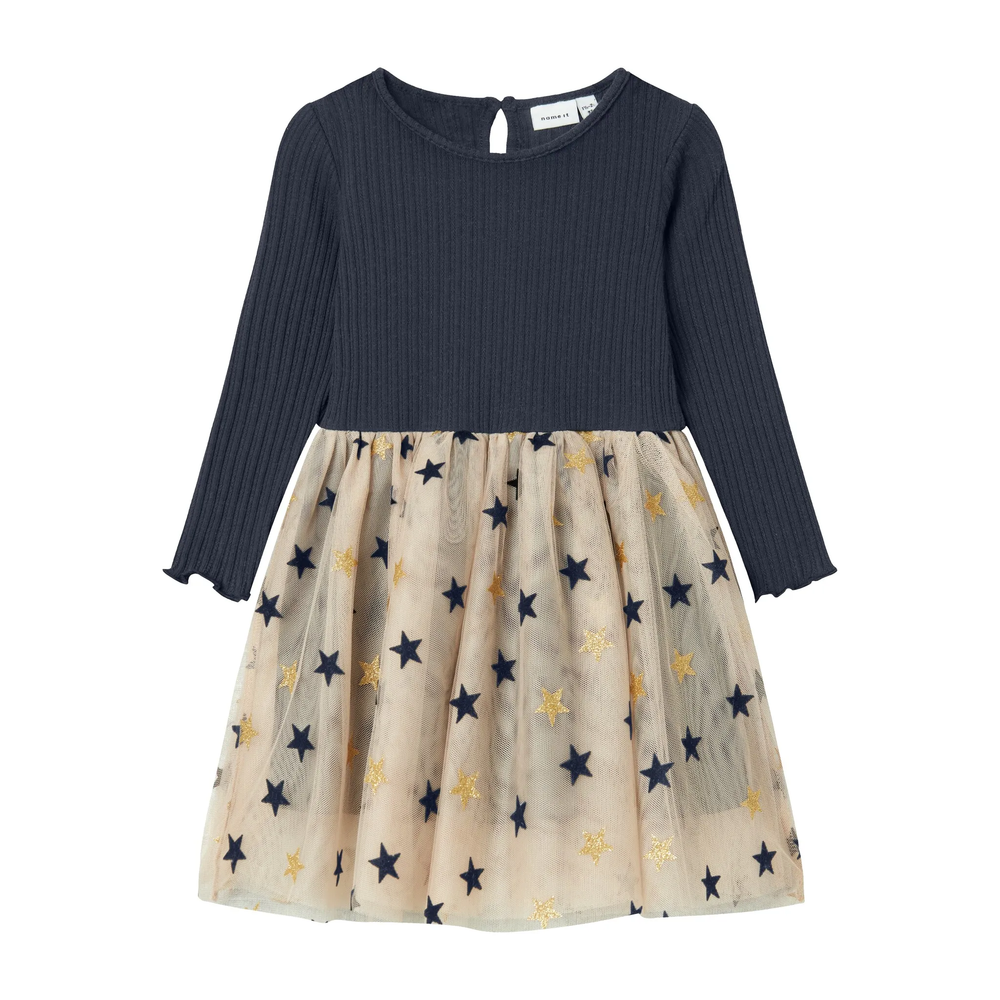

Тюлевое платье Name It «NMFRAVEN LS DRESS», юбка с блестящим принтом, цвет Dark Sapphire